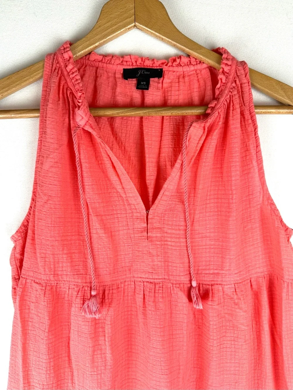 J Crew Tiered Crinkle Maxi Dress Sleeveless Resort Beach Coastal